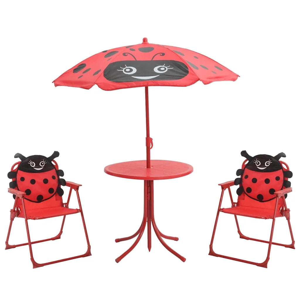 Set da Bistrot da Giardino per Bambini con Ombrellone Rosso cod mxl 41024