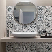 Decori per Pareti in PVC - Acqua Resistenti - 12 Pezzi 15x15cm - Mosaici in Cemento in Stile Azulejos