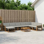 Set di divani da esterno 9 pcs Naturale e Grigio Chiaro 3381627