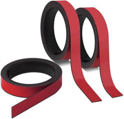 3 Strisce Magnetiche Rosse | ca. 1 cm x 1 m striscia magnetica per il segnalamento e la divisione su lavagne bianche, scaffalature di archiviazione, calendari | etichette magnetiche |