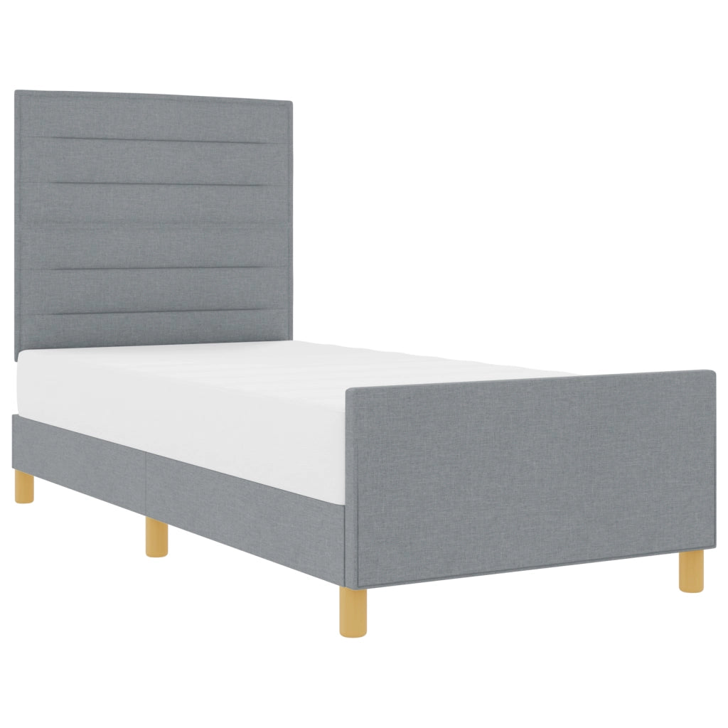 Struttura Letto Grigio Chiaro 100x200 cm Tessuto