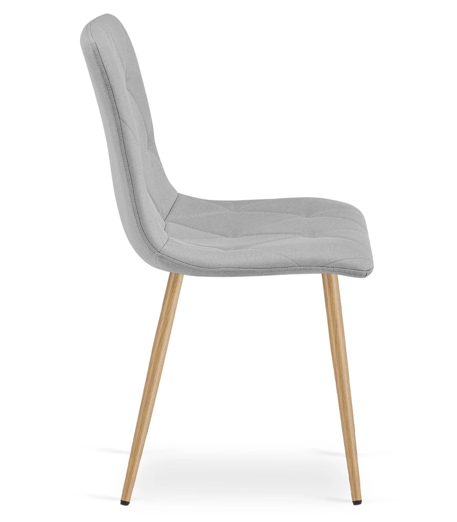 Sedia imbottita VALORA TYRA - Elegante tessuto grigio chiaro x 4