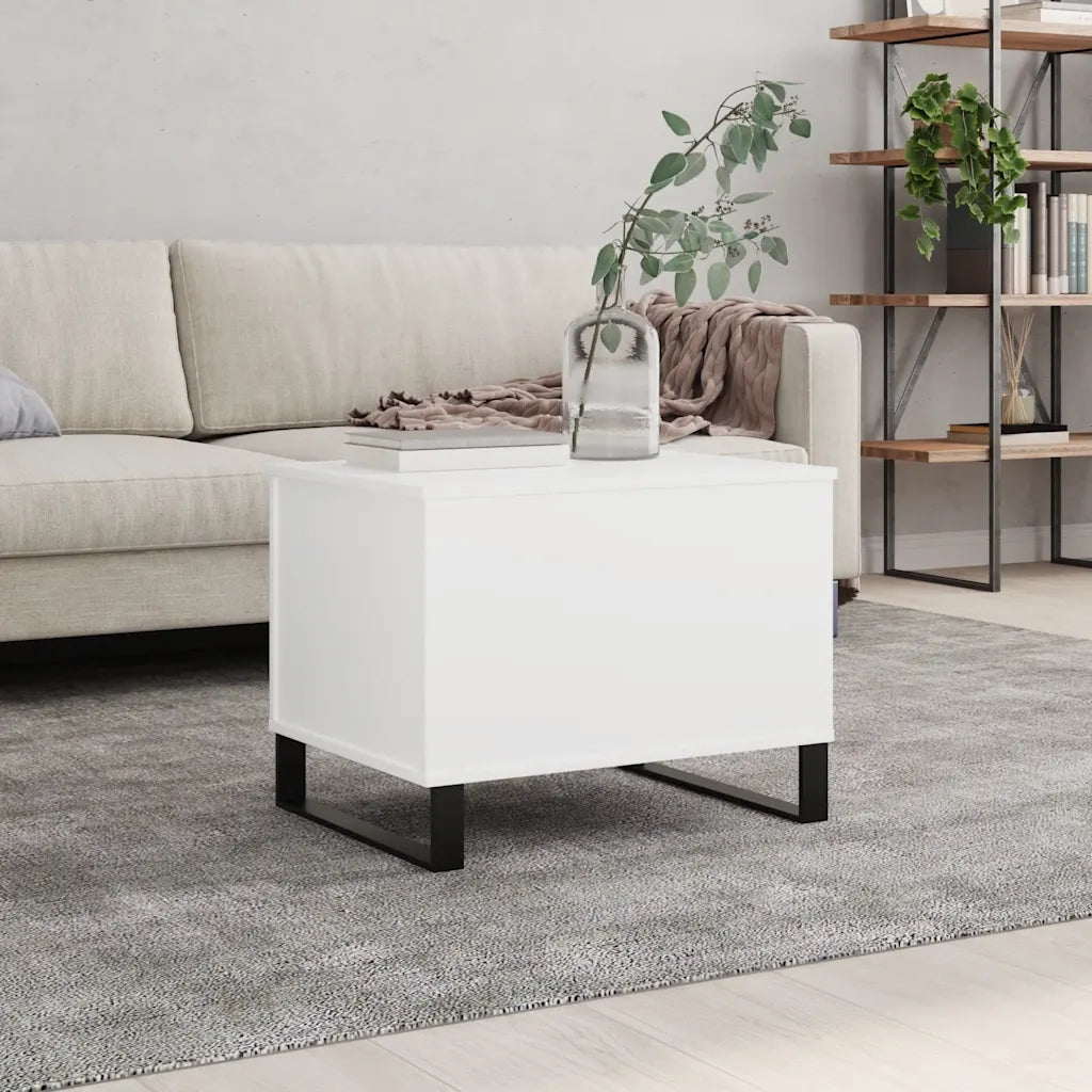 Tavolino da Salotto-Tavolino da soggiorno-Tavolo Bianco 60x44,5x45 cm in Legno Multistrato 354849