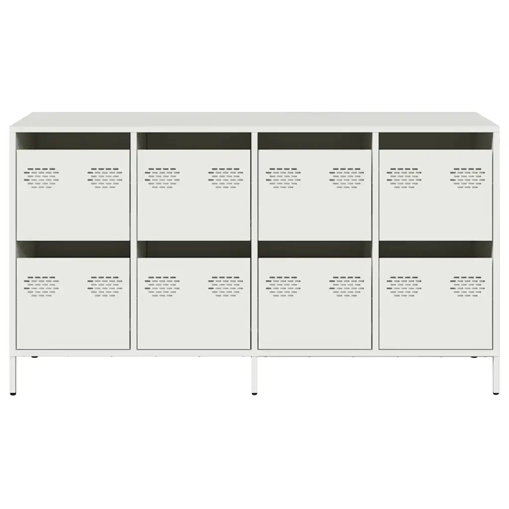 Credenza Bianca 135x39x73,5 cm in Acciaio Laminato a Freddo 3307172