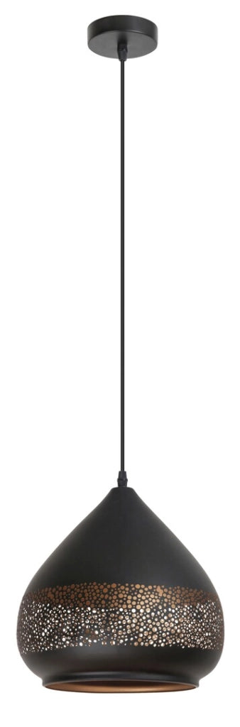 Lampada a sospensione Rabalux Kaia nera metallo E27 Ø27 cm