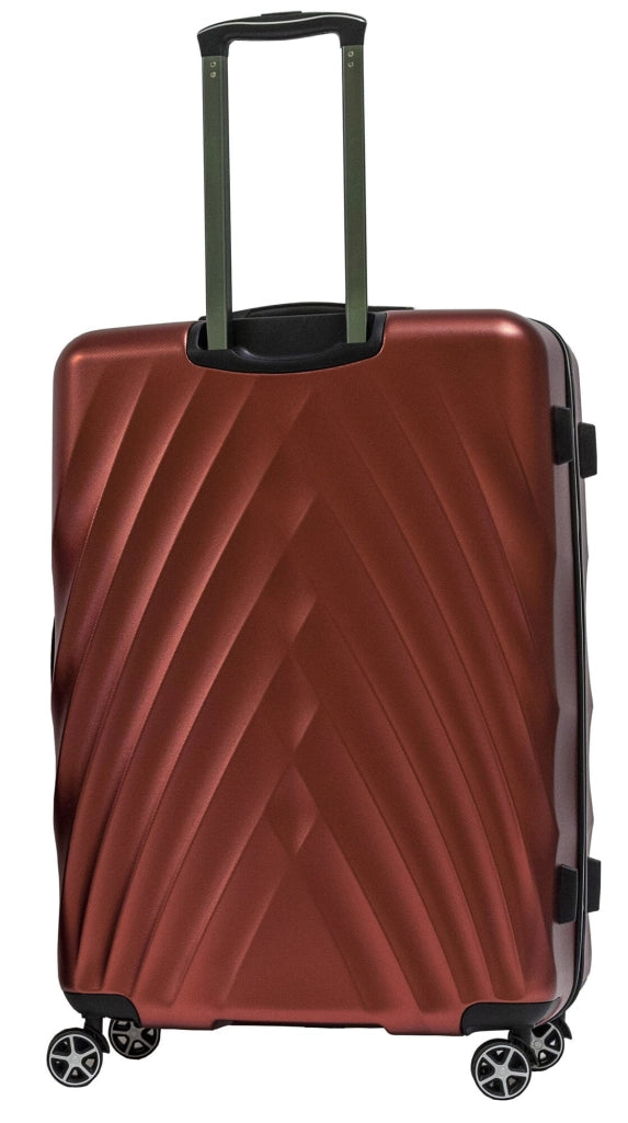 Set 3 Valigie Trolley Rigide in PET 4 Ruote TSA Ravizzoni Diamante Rosse