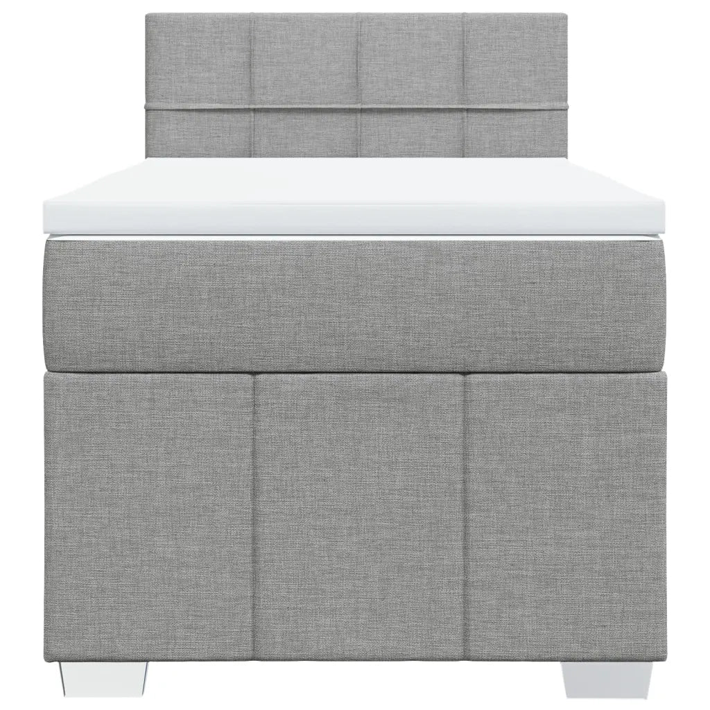 Giroletto a Molle con Materasso Grigio Chiaro 80x200 cm Tessuto