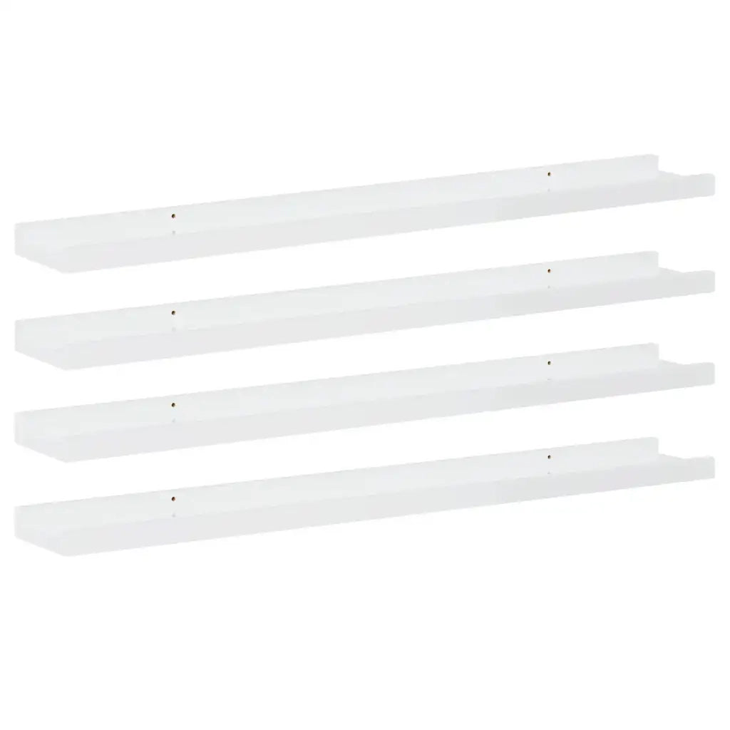 Mensole da Parete 4 pz Bianco Lucido 80x9x3 cm 326655