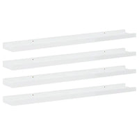 Mensole da Parete 4 pz Bianco Lucido 80x9x3 cm 326655