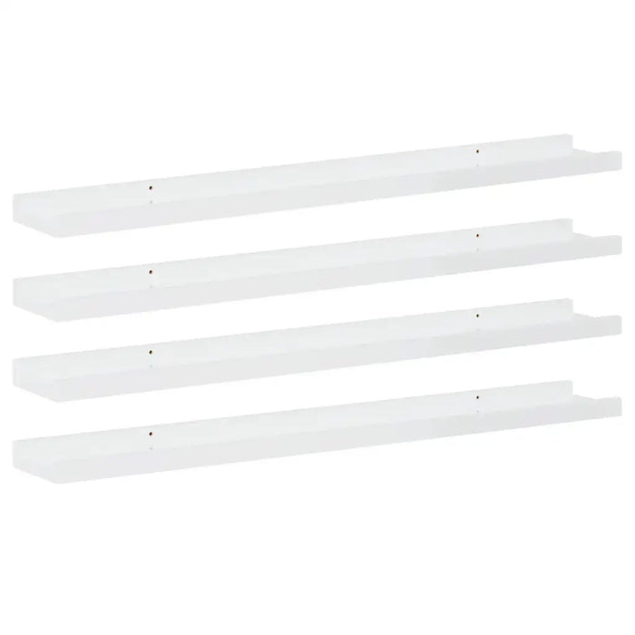 Mensole da Parete 4 pz Bianco Lucido 80x9x3 cm 326655