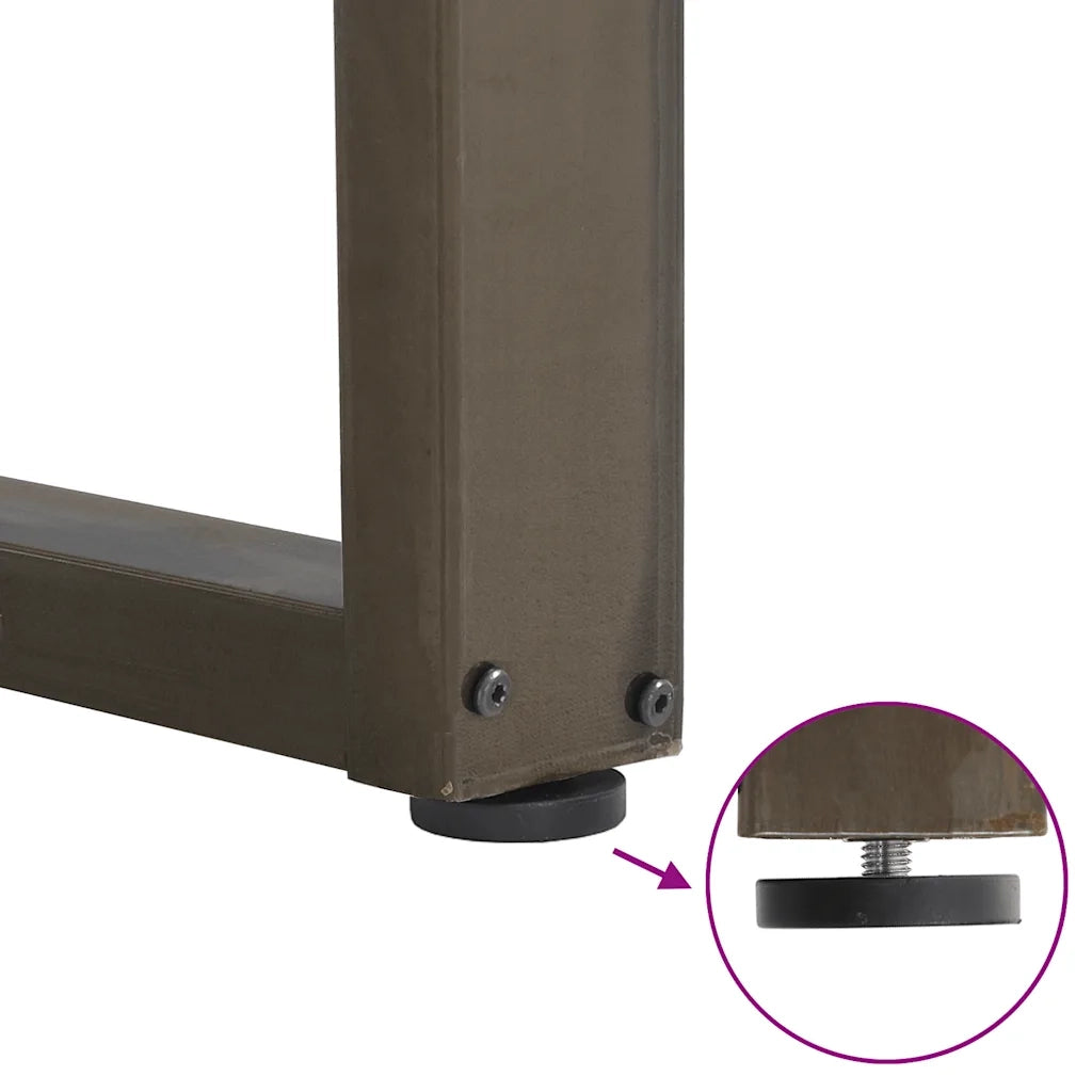 vidaXL Gambe per tavolo consolle a forma di U 2 pz in acciaio naturale 38x(72-73) cm