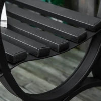 Panchina da Giardino 2 Posti in Acciaio e Ghisa con Braccioli e Decorazione, 128x58.5x85cm, Nero