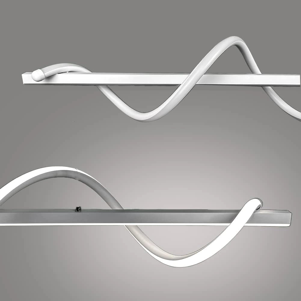 Lampadario LED a Sospensione Moderno 36W con Luce selezionabile 3000K 4000K 6500K – 2280 Lumen – Design Ondulato in Alluminio Bianco – Illuminazione Interni Sala Cucina Soggiorno