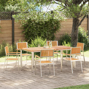 Set Pranzo Giardino  7 Pezzi Legno Massello Teak