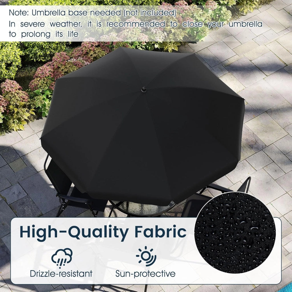 Set di 6 mobili da giardino con ombrellone, mobili da terrazza, 4 sedie pieghevoli con tavolo, set di mobili da balcone per 4 persone, set da giardino per giardino, balcone, terrazza