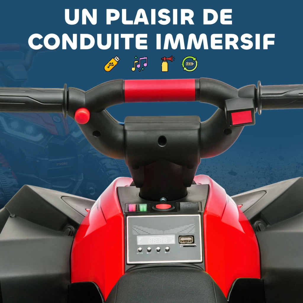 Quad Elettrico Bambino 12V ¨C Zephmum ¨C Rosso con Luci LED