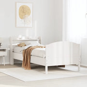 Letto senza Materasso Bianco 75x190 in Legno Massello di Pino 3306991