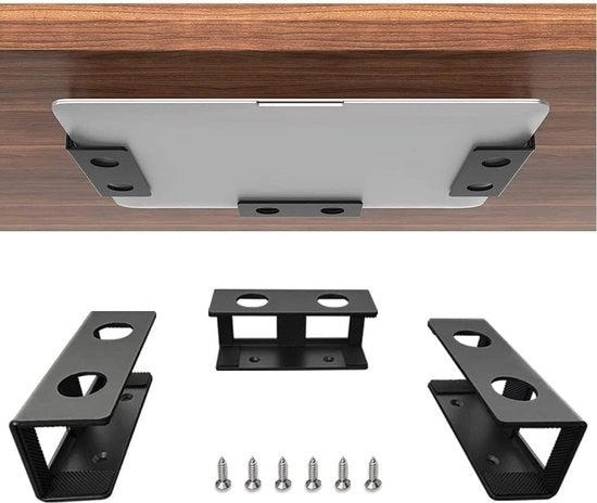 Supporto per laptop multifunzionale, riposo sotto il tavolo, archiviazione spaziale per laptop, supporto sotto il tavolo per laptop, supporto per notebook.