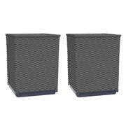 2 pz Fioriere | Cassetta per fiori | Vaso Nere 30x30x37 cm in Polipropilene