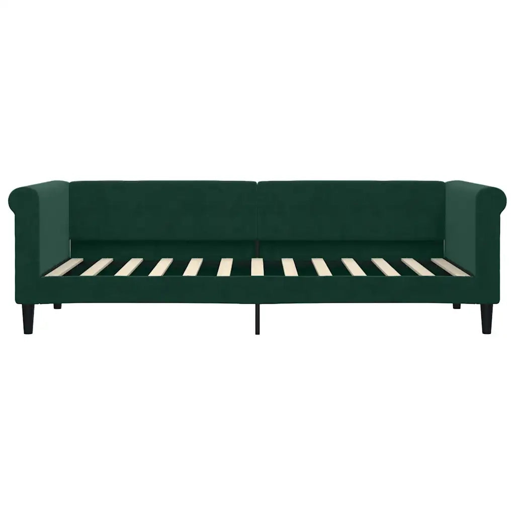 Divano Letto Estraibile Cassetti-Sofa Letto-Daybed Verde Scuro 80x200cm Velluto 212814