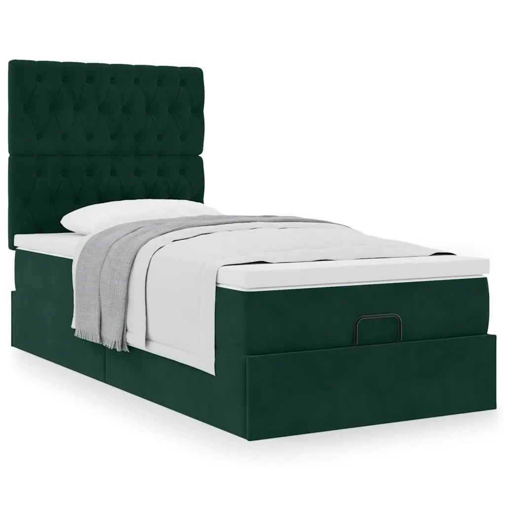 Struttura Letto Pouf con Materassi 100x200 cm Velluto