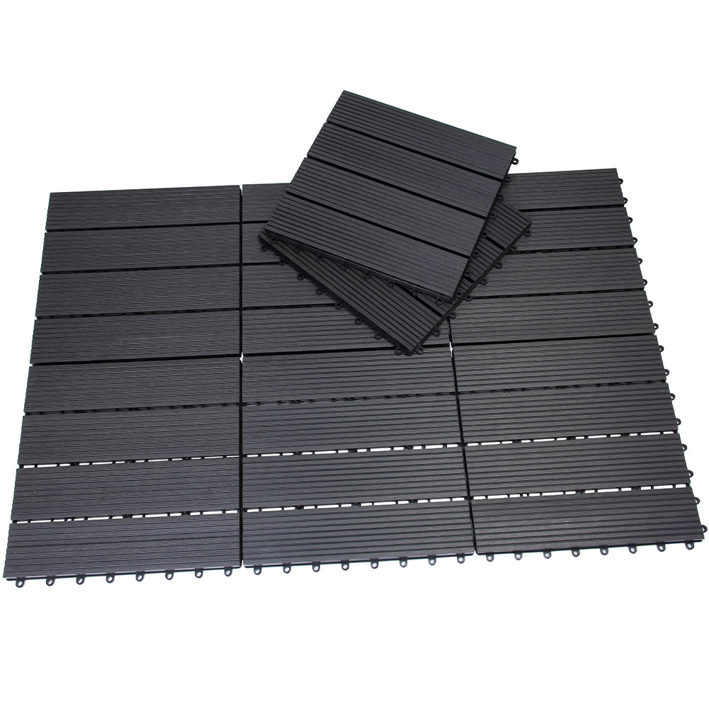 Kit 11 Mattonelle a Incastro per Terrazzo Piastrelle pavimenti 30x30cm in WPC Antiscivolo