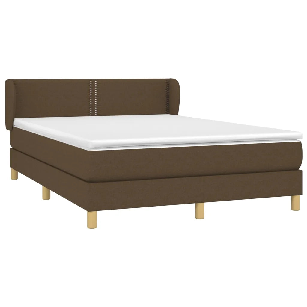 Giroletto a Molle con Materasso Marrone Scuro 140x200cm Tessuto 3126728