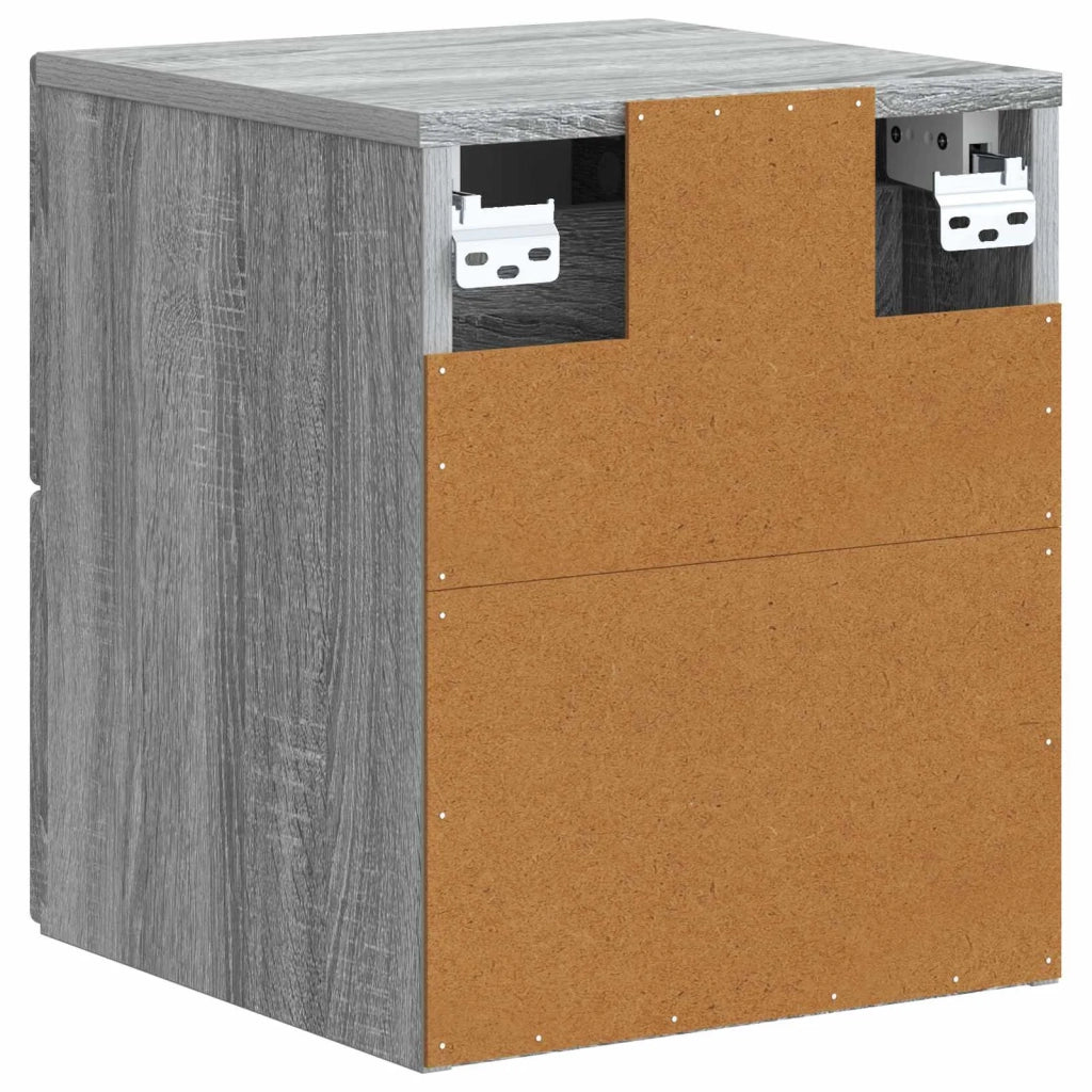 Mobiletto da notte a muro Grigio Sonoma 33 x 34,5 x 40 cm