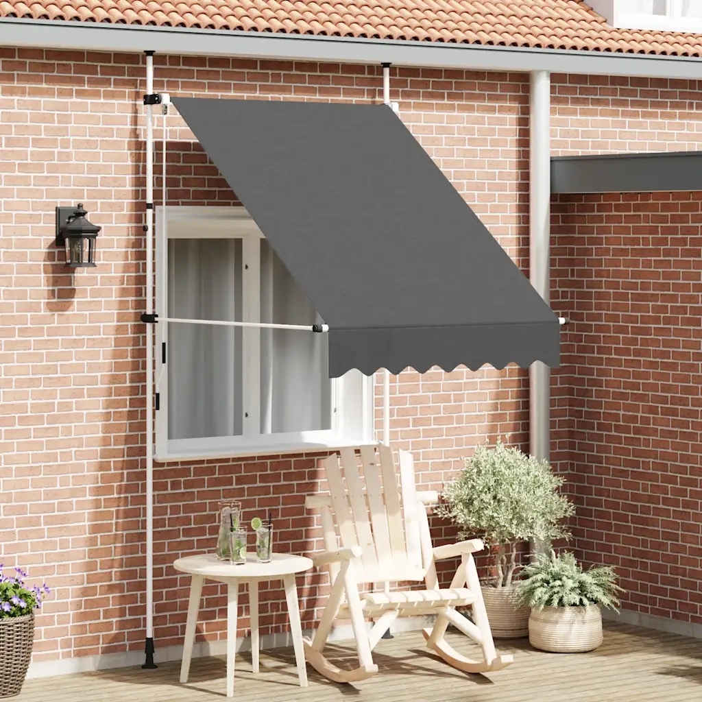 Tenda da Sole Retrattile Manuale-Tenda parasole per Patio 150 cm Antracite