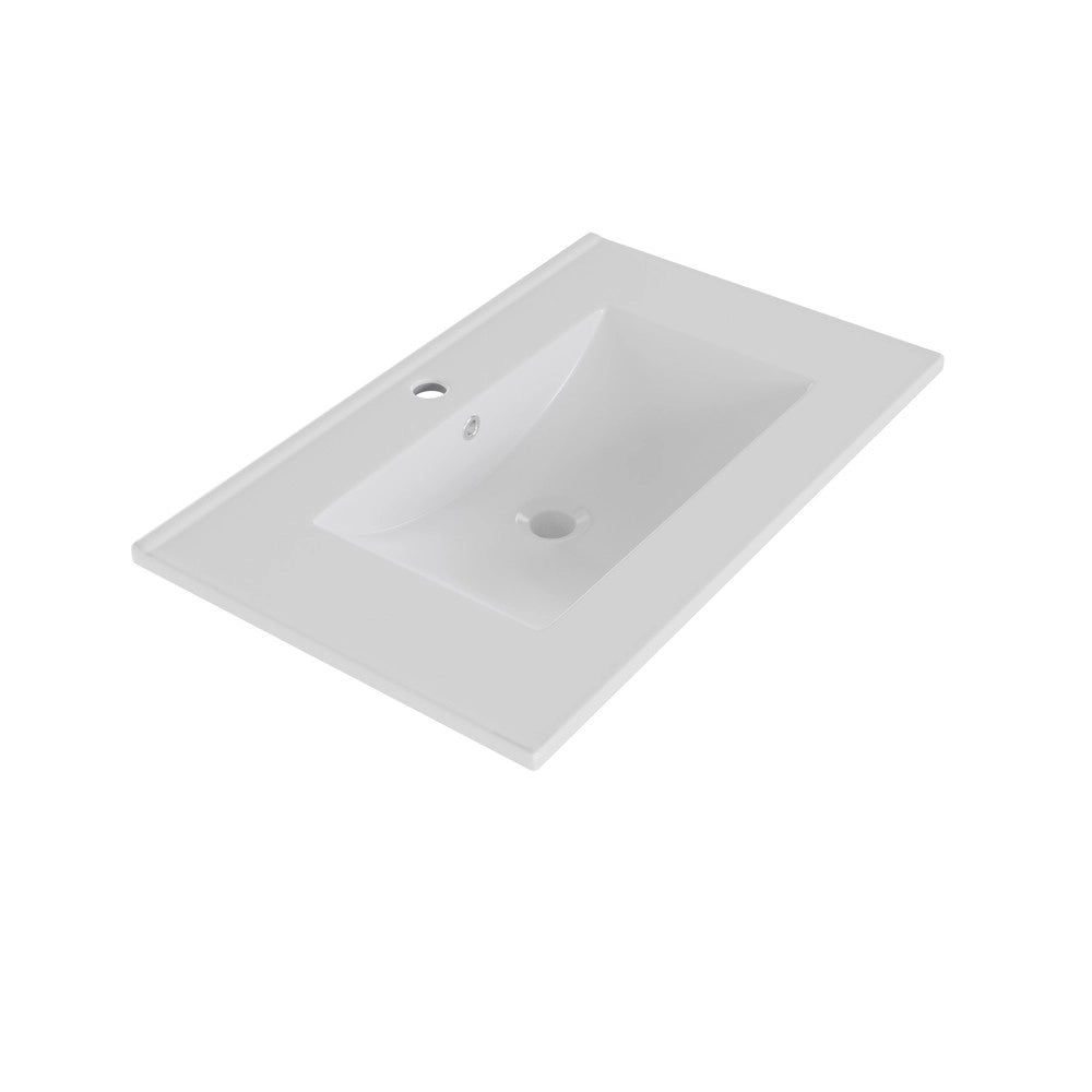 Mobile Sottolavabo con Lavabo in Ceramica ¨C Xylo ¨C Nero, Cassetti, Ante, 76x46x87 cm