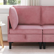 Divano con Stoccaggio Rosa Velluto
