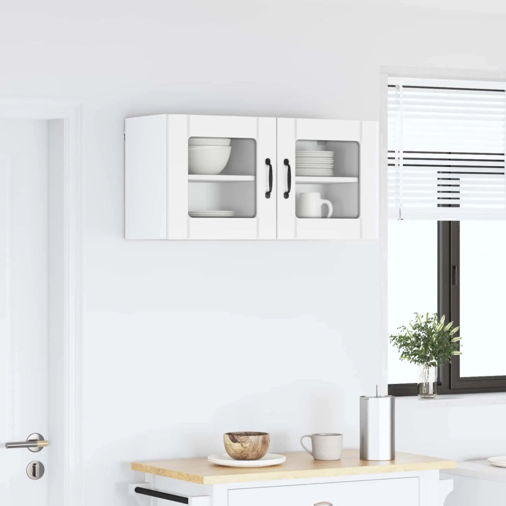 Mobile in vetro da parete LUCCA 2 pcs Bianco 40 x 31 x 40 cm 884835