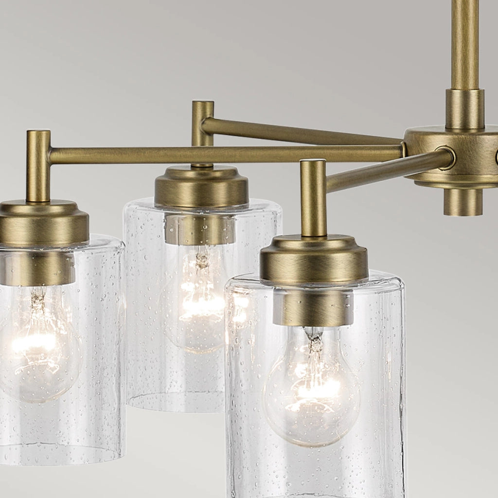 Lampadario WINSLOW ottone 6xE27 vetro bolle Kichler