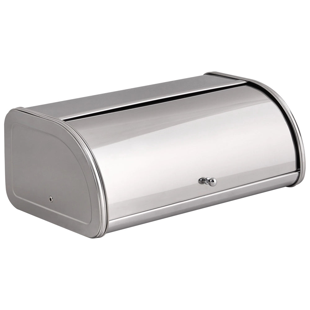 Contenitore per il pane in acciaio inossidabile argentato 45 x 26 x 17 cm Decorativo con coperchio a rotolo Cucina moderna