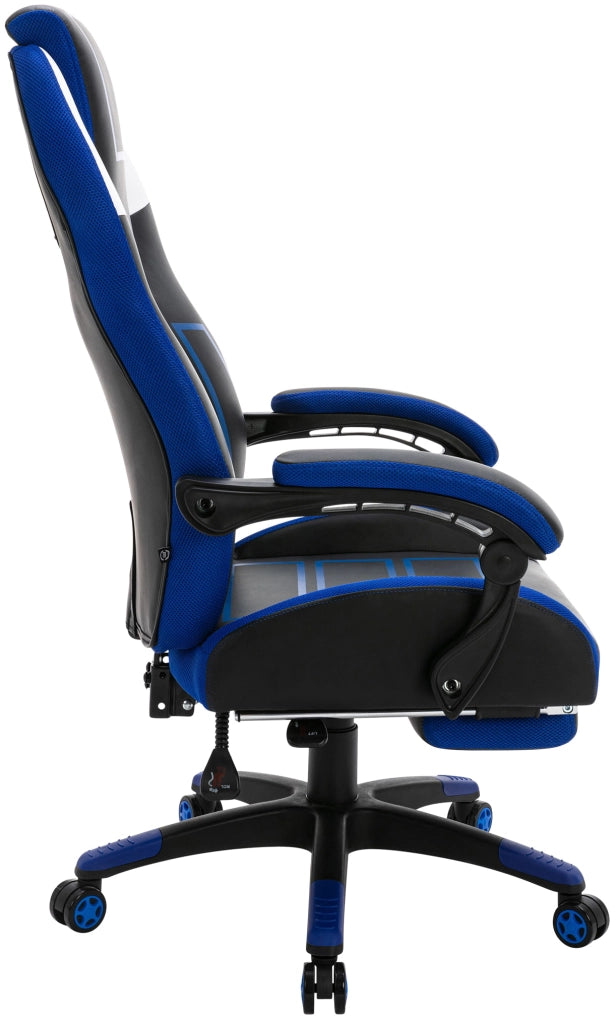 Sedia da ufficio Clovis in similpelle Nero/blu