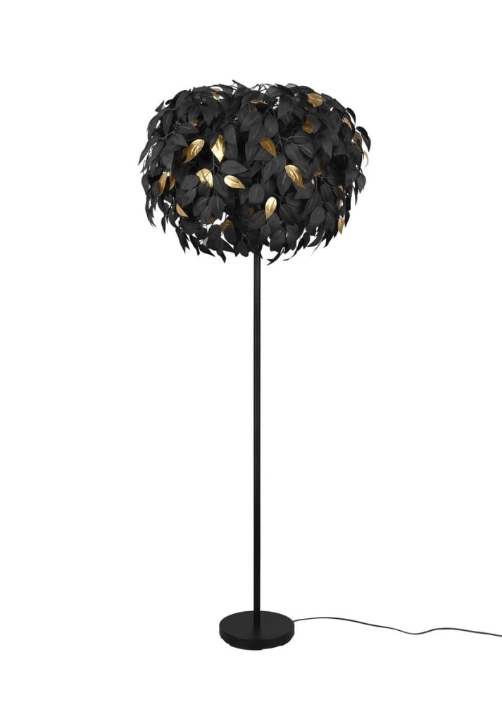 Lampada da terra LEAVY RL nero/oro 3xE14 180cm moderna