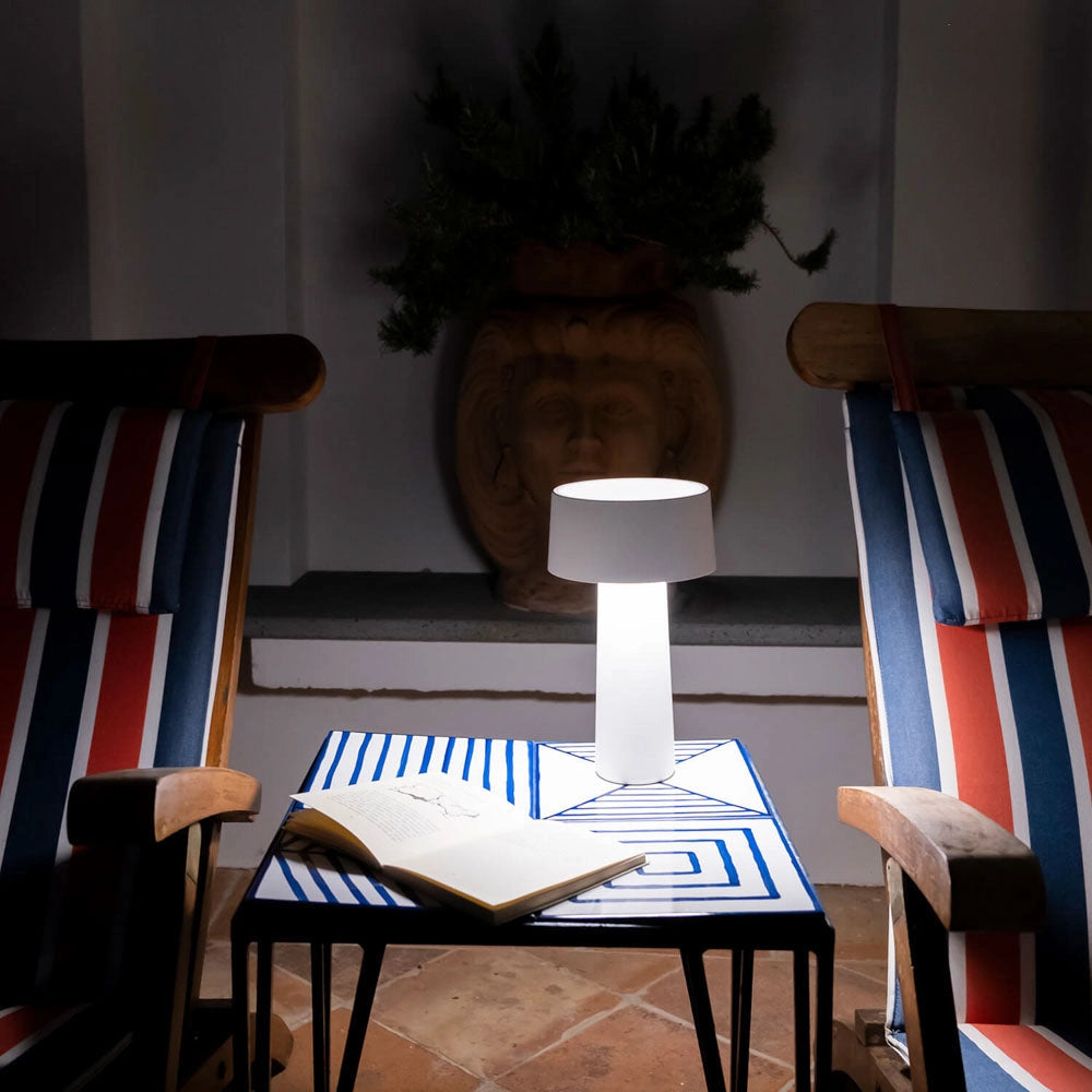 LAMPADA DA TAVOLO WIRELESS MUSH LED 3W 3000°K  200lm A BATTERIA BIANCO