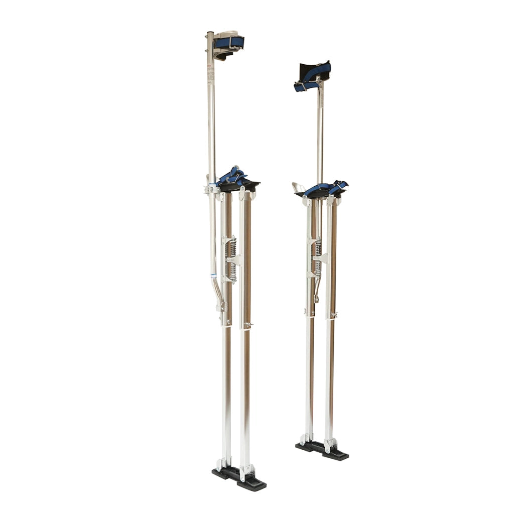 Stampelle professionali da pittore in alluminio, regolabili da 123 a 163 cm.
