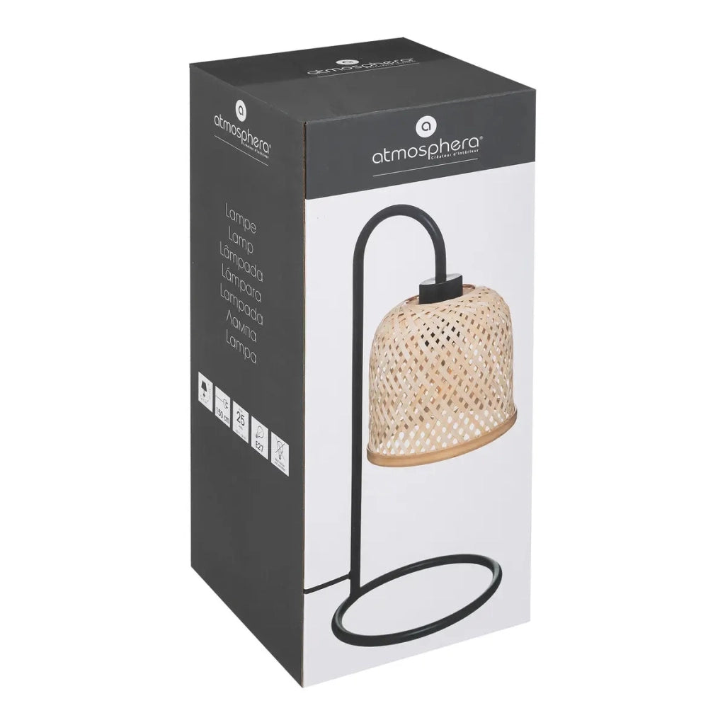 LAMPADA DA TAVOLO ALI E27 D.19XH44CM IN SALICE E M