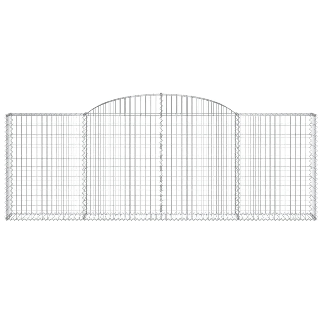 Cestini gabbioni recinzione a gabbia muro di contenimento ad arco 15 pezzi 300 x 30 x 100/120 cm ferro zincato argento 02_0040428
