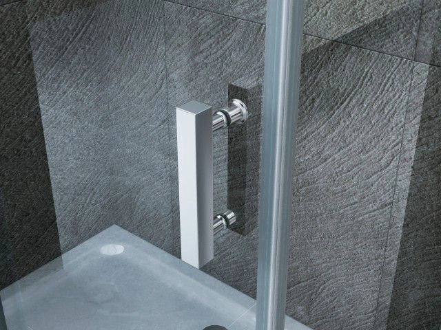 Box doccia in Cristallo 8 mm frameless due lati fisso piu' porta libro - Misura: 80 x 100 x 80 xh195cm