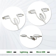 HIGH-TECH MULTICAVO IPHONE SAMSUNG USB 3 IN 1 DA 1,5 METRI DI LUNGHEZZA -TIPE C / LIGHTNING - MICRO USB