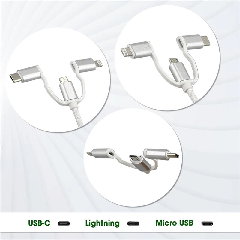 HIGH-TECH MULTICAVO IPHONE SAMSUNG USB 3 IN 1 DA 1,5 METRI DI LUNGHEZZA -TIPE C / LIGHTNING - MICRO USB