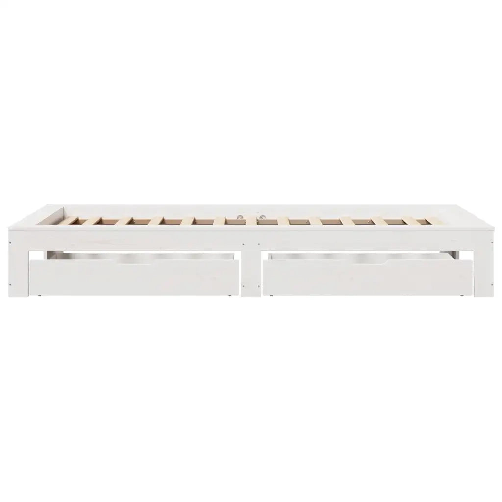 Giroletto senza Materasso Bianco 100x200 cm Legno Massello Pino 3309006