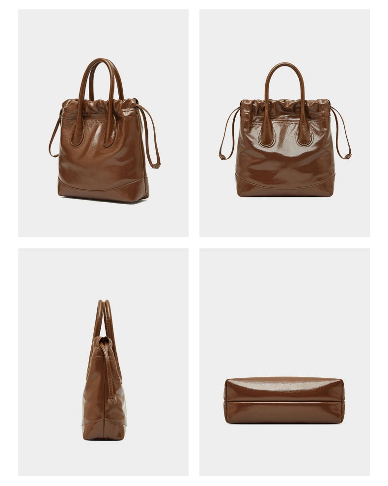 Borsa da donna vintage Song in pelle di vacchetta marrone