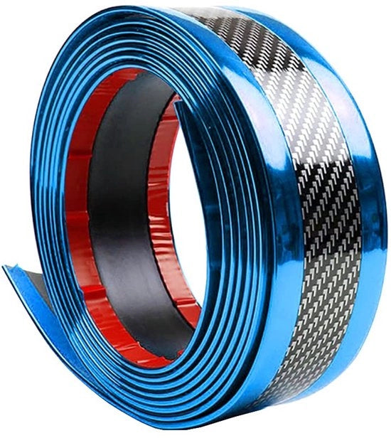 Protezione per Bumper Resistente ai Graffi - Gomma/Fibra di Carbonio - Autoadesivo - 250 cm x 5 cm - Universale - Protezione contro l'Aderenza - Striscia per Bumper
