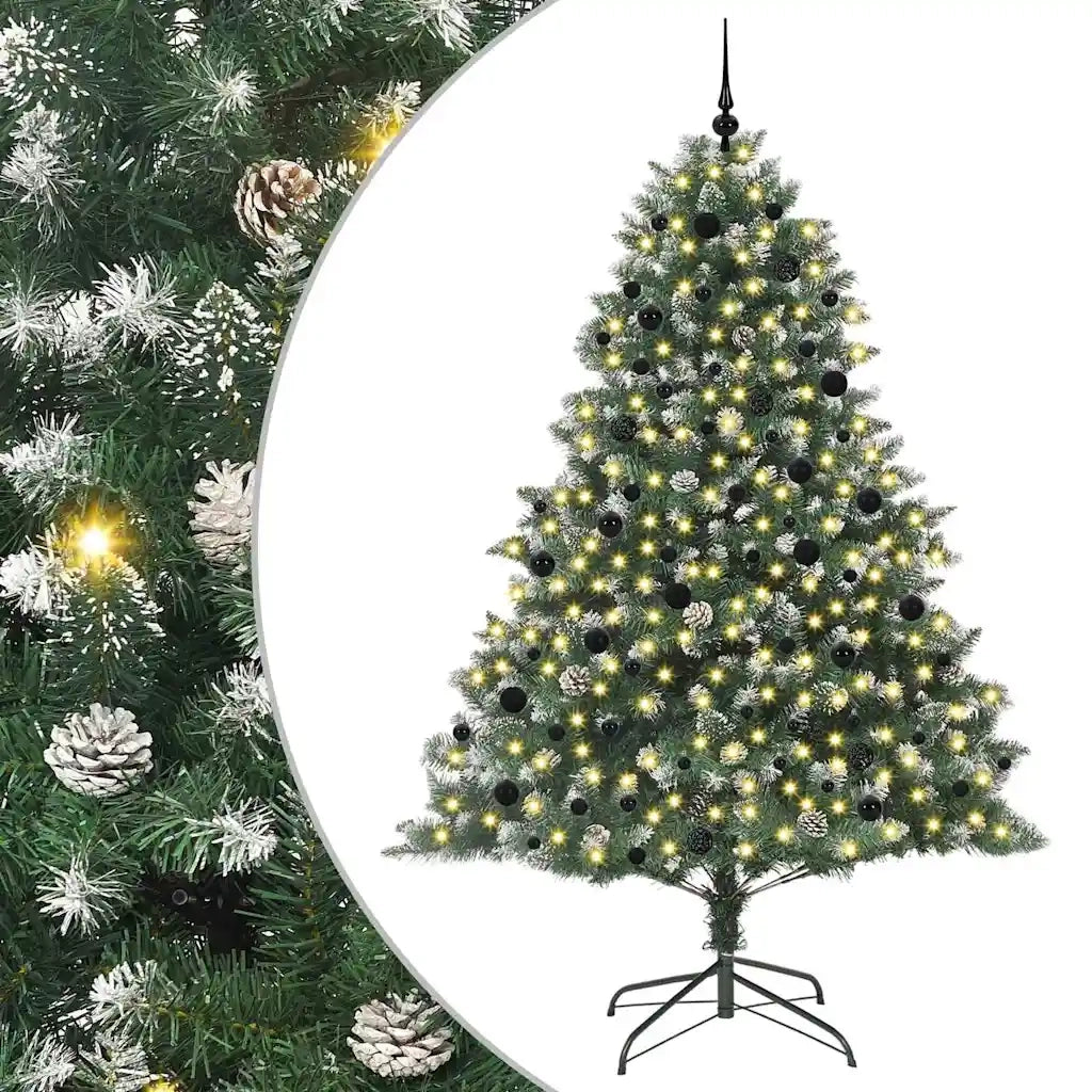 Albero di Natale Artificiale-Albero Natalizio con 300 LED Verde 240 cm 482149