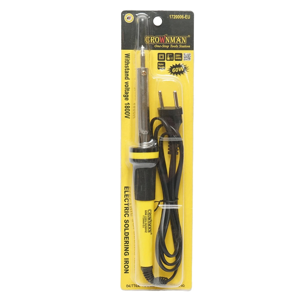 Saldatore elettrico 60W, 220V con punta affilata tipo Letcon, Crownman.