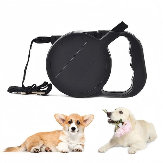 Cintura per cani estensibile 8 m - Cintura per cani retrattile - Manico antiscivolo - Gancio rotativo 360° - Sostenibile - Leggero 302 gram - Attrezzo per cani