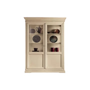 Vetrina shabby in legno 2 porte  smontabile avorio l.145 p.50 h.215 - Mobili 2G